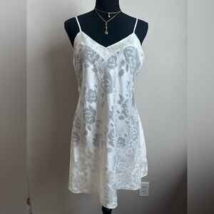 Vintage Victoria's Secret White Floral Chemise
